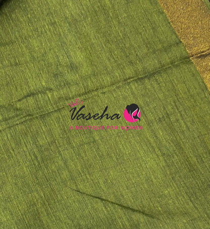 Handloom Cotton Sarees  - Light Green Shade - VVKC001