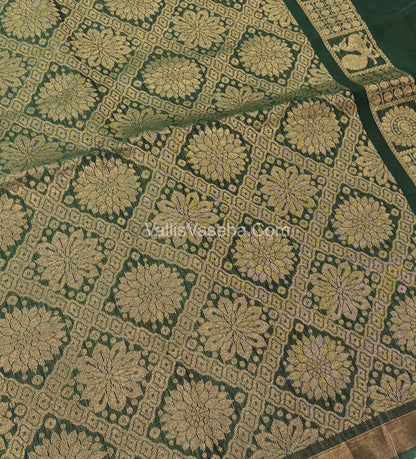 Kora Silk Saree - SICO -  Blue With Green Shade  - VVKS002