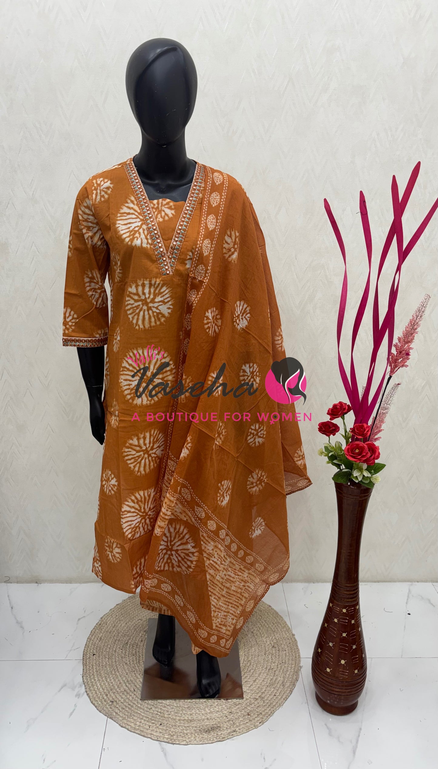 Ready Made | Straight Cut |Salwar, Kameez & Duppatta(3pc)|Cotton |VVRMS020