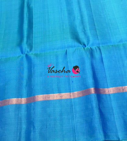 Pure Soft Silk Saree  - Dual Tone Purple With Blue - VVPSS093