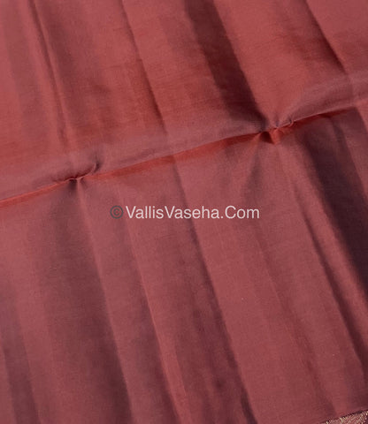 Pure Soft Silk Saree - Onion Pink & Brown - VVPSS061