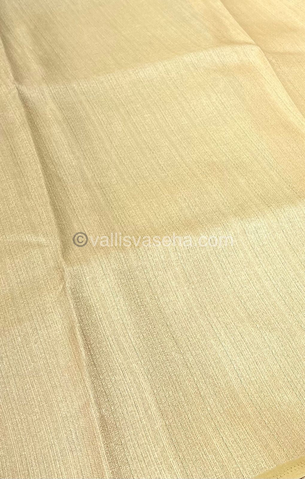 Organza Saree - Light Creamish Yellow- VVOS001