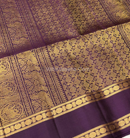 Pure Soft Silk Saree - Retta Petta Border- Mayil & Chakkaram - VVPSS057