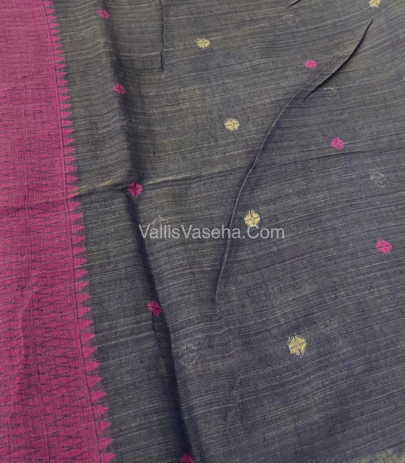Muga Cotton Saree - Contrast Blouse - VVMCS001