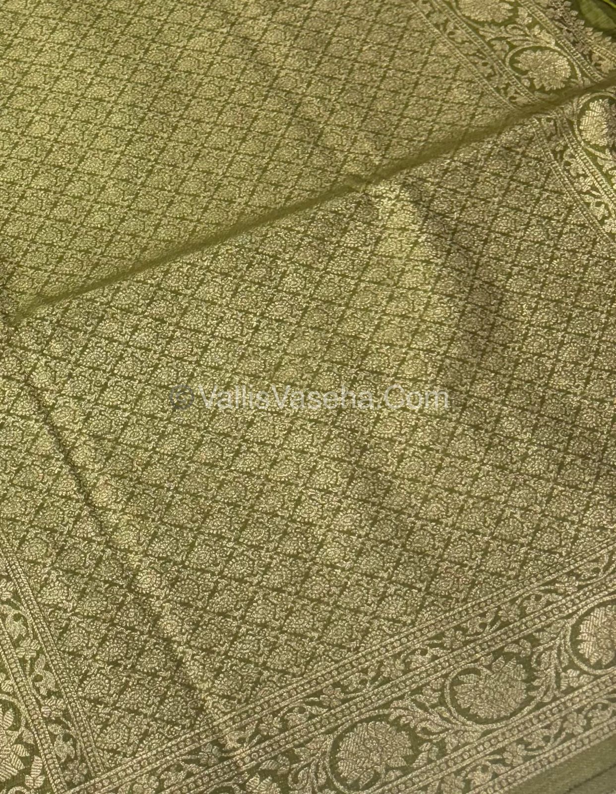 Banarasi - Heritage Silk - Semi Kathan Silk - Olive Shade- VVBHS001