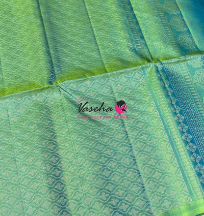 Pure Soft Silk Saree  - Dual Tone Green Shade - VVPSS094