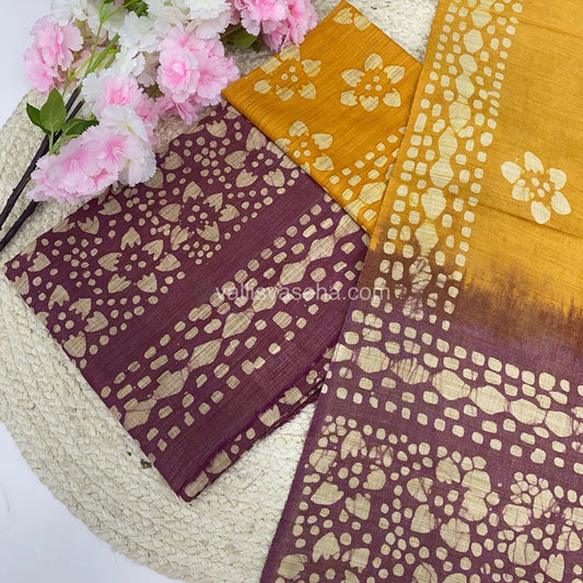 Unstitched Salwar Material- Baswada Batick Printed Silk - VVUSM005