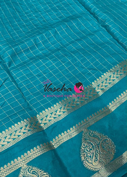 Semi Tussar Silk Saree | Blue Shade |VVSTS061
