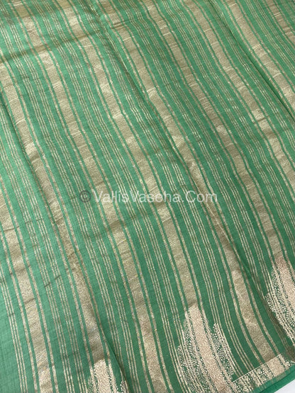 Semi Tussar Silk Saree |Pista Green shade |VVSTS046