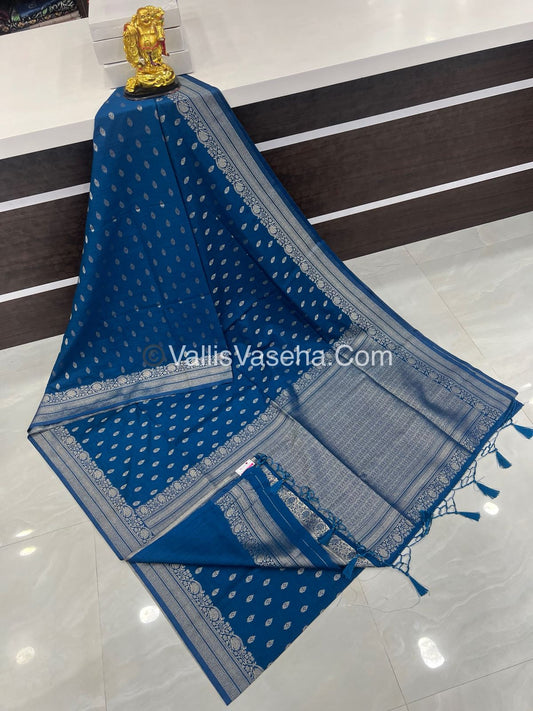 Banarasi - Heritage Silk - Semi Kathan Silk - Blue Shade - VVBHS006