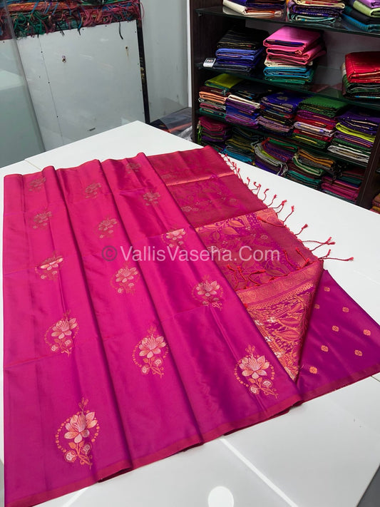 Semi Soft Silk - Border less  - Pink Shade -VVSSS007