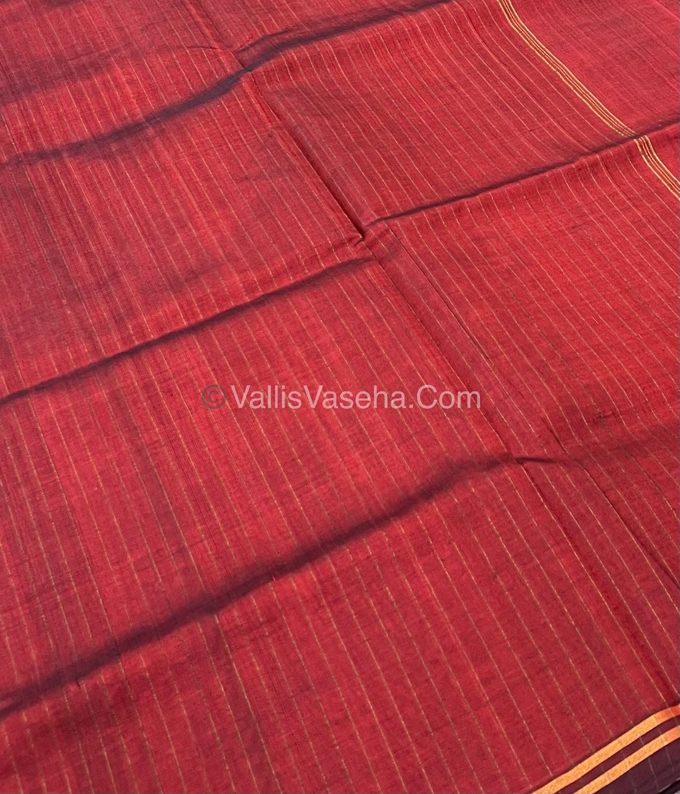 Pure Silk Cotton Sarees - Rust Orange Shade - VVPSC003