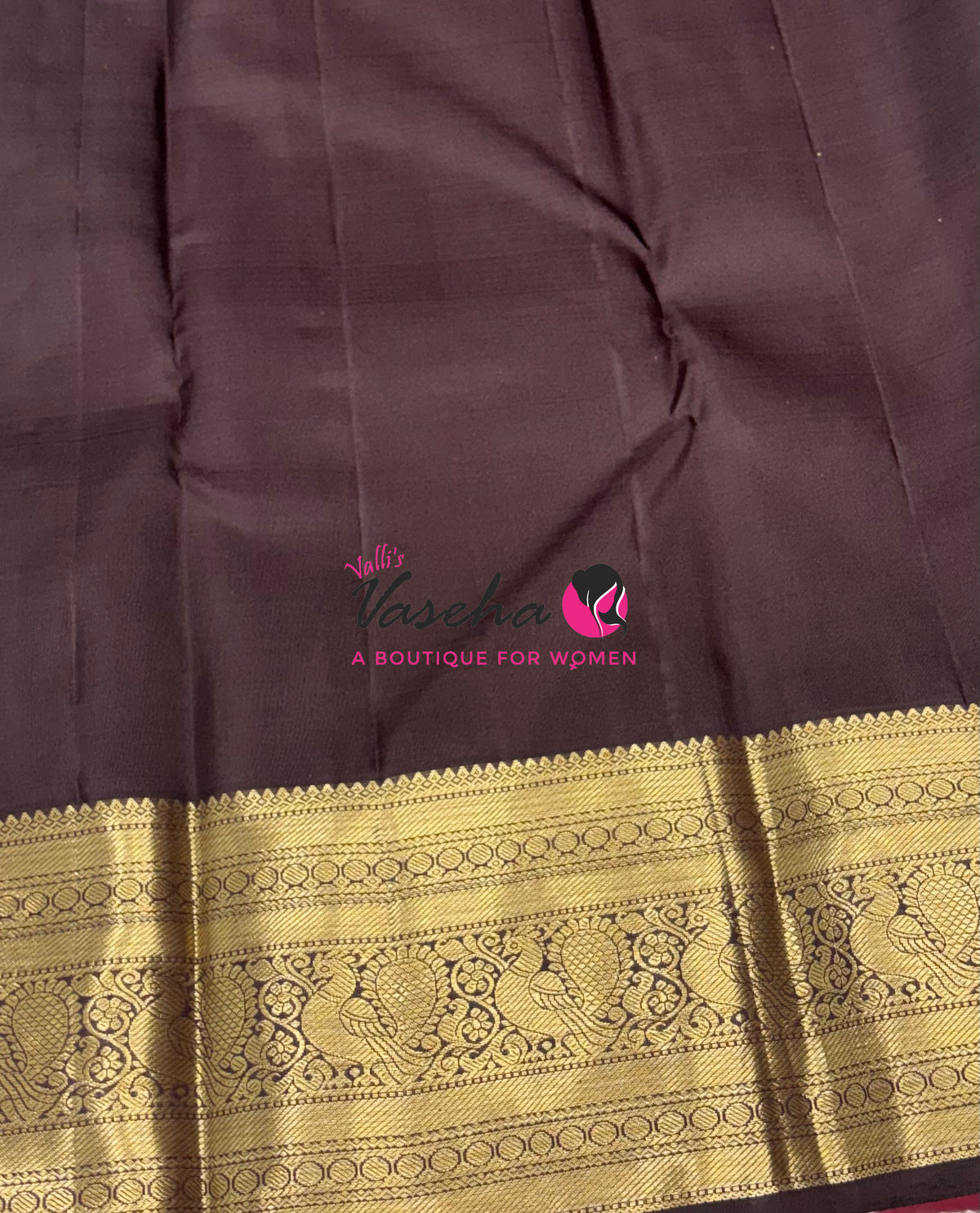 Pure Kanchipuram Silk Saree - Ramar Green With Brown - VVPS094