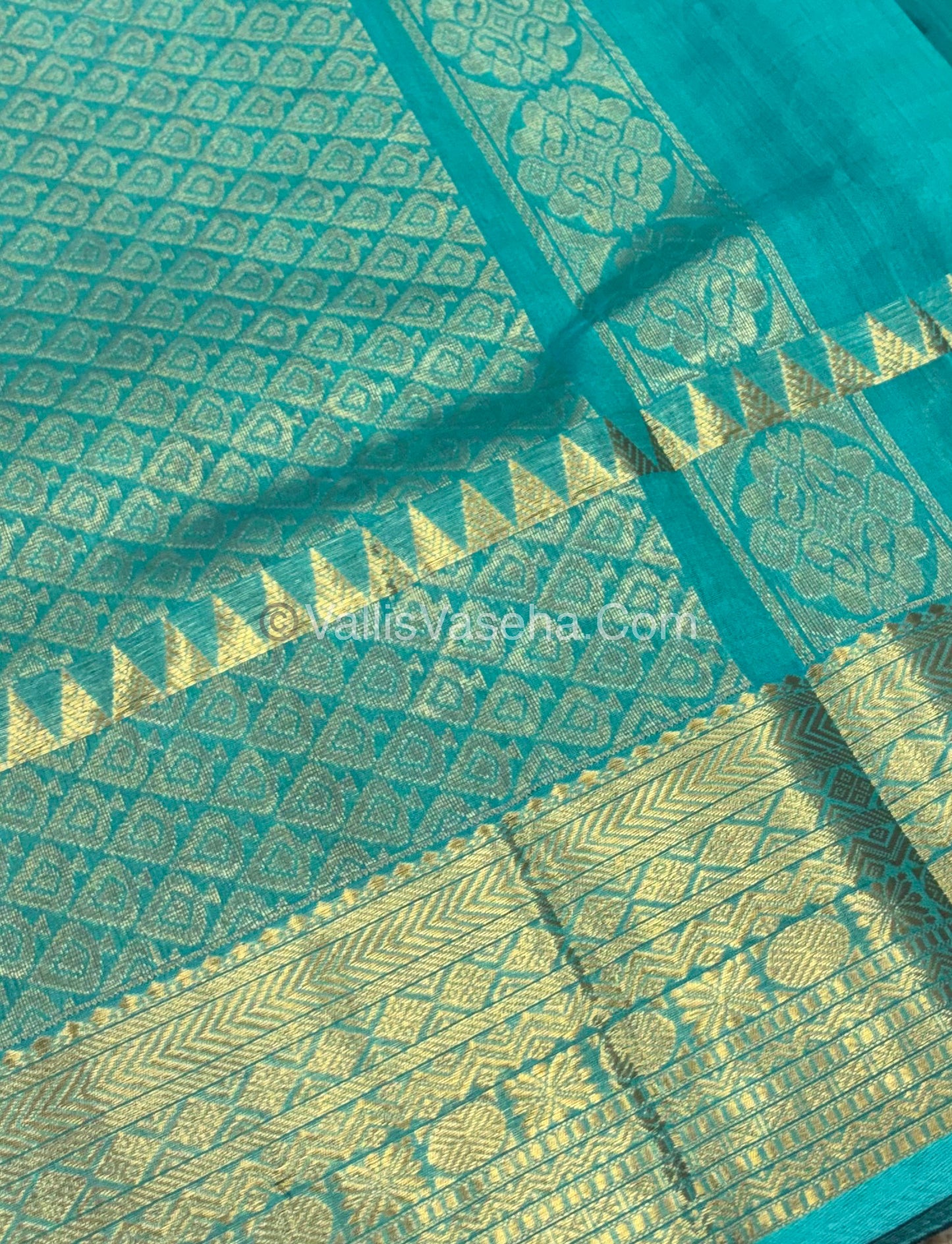 Pure Silk Cotton Saree - Maroon & Blue Combo - VVPSC007