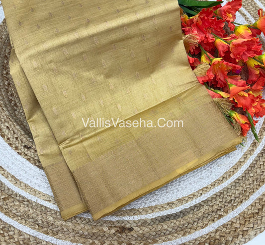 Semi Tussar Silk - Grand Pallu  - Cream Shade - VVSTS022