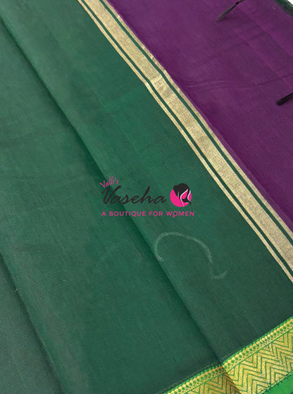 Fancy Mixed Cotton - Purple With Green Shade - VVFMC005