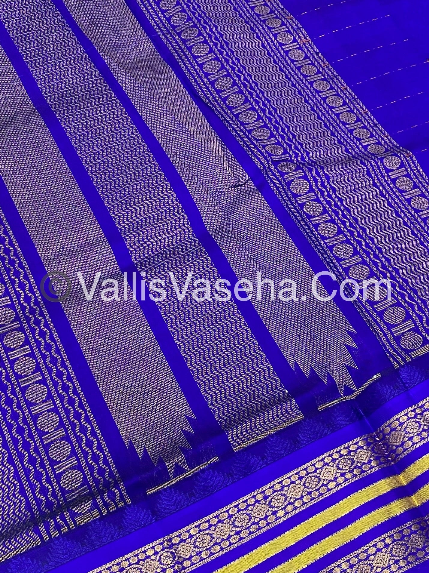 Korvai Silk Cotton - Blue Shade with Blue - VVKSC012