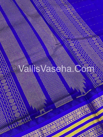 Korvai Silk Cotton - Blue Shade with Blue - VVKSC012