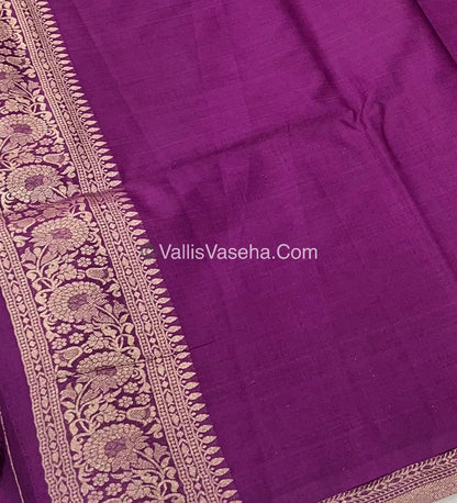Banarasi - Heritage Silk - Semi Kathan Silk - Wineish Purple Shade- VVBHS004