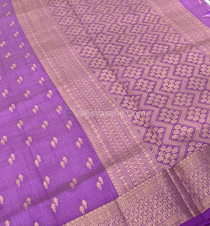 Semi Tussar Silk - Grand Pallu  - Lavender Shade - VVSTS021
