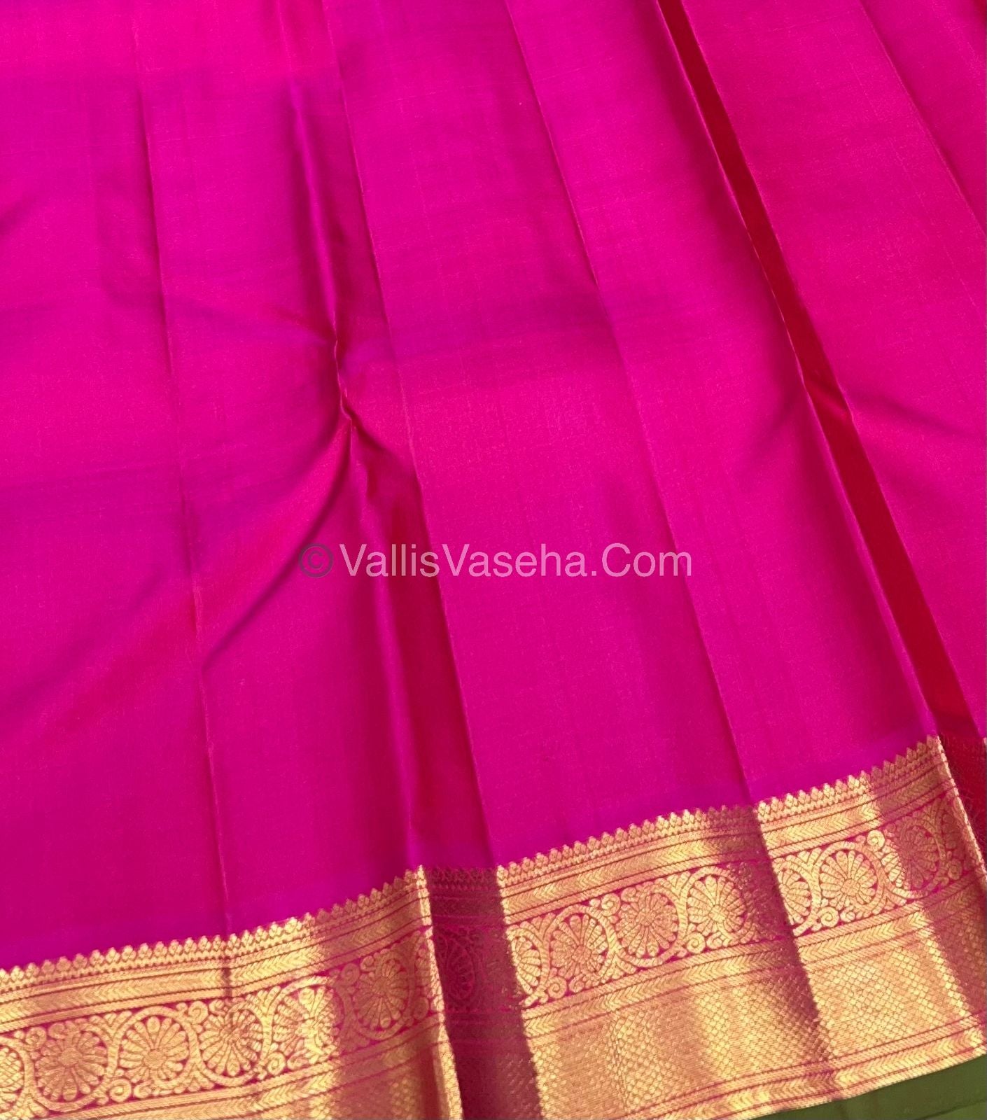 Pure Kanchipuram Silk Saree - Mango Orangish Yellow & Pink  Combo - VVPS011