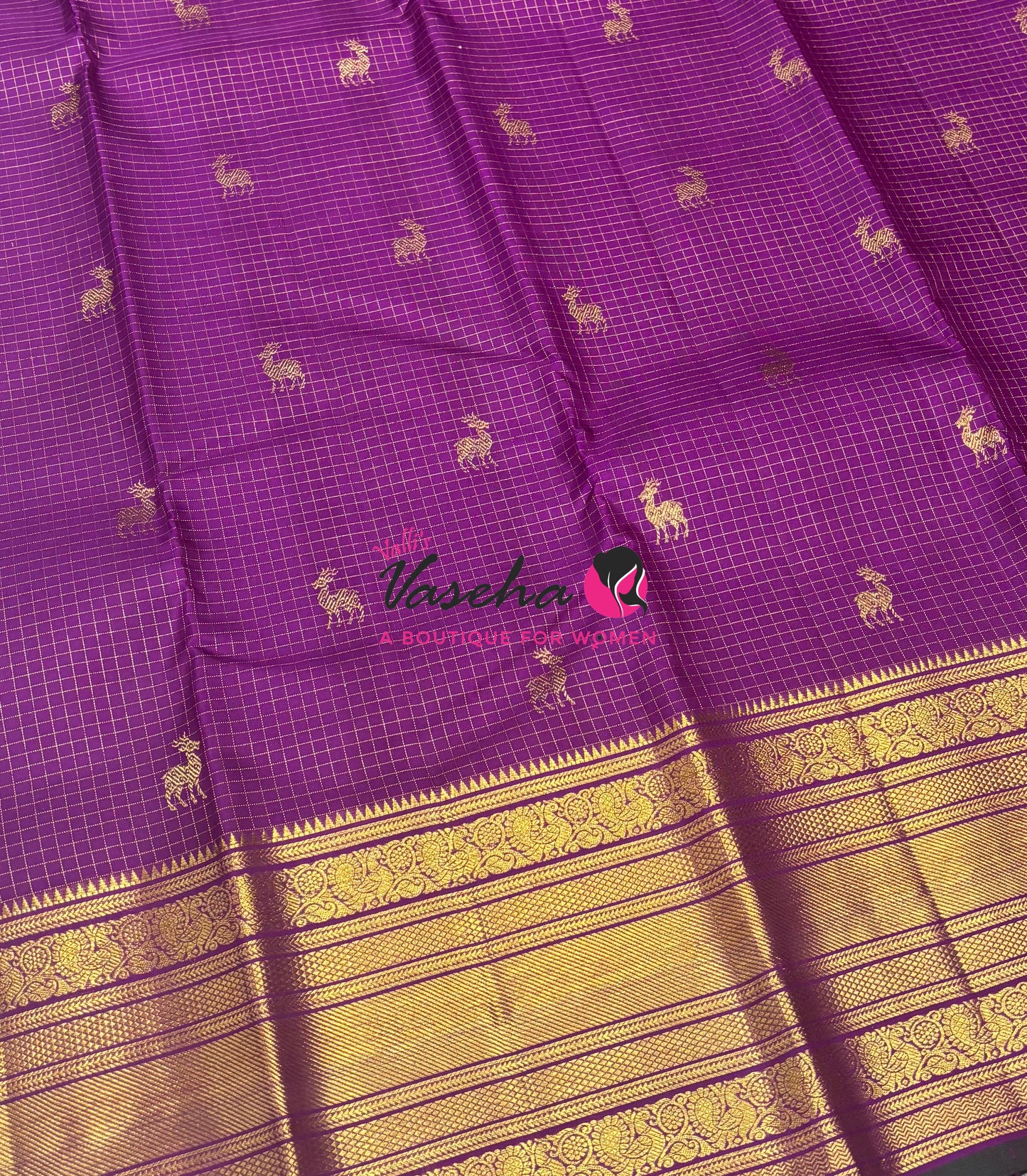 Pure Kanchipuram Silk Saree - Purple Shade - VVPS040