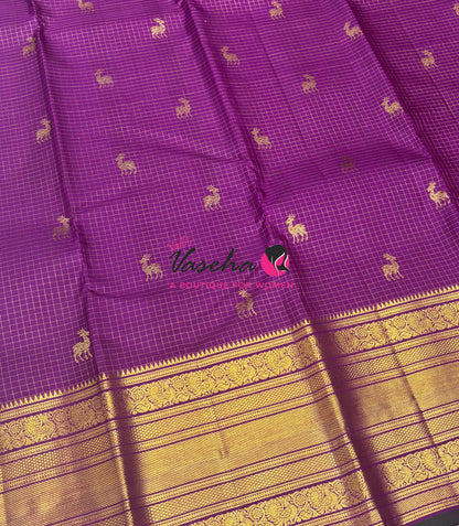 Pure Kanchipuram Silk Saree - Purple Shade - VVPS040