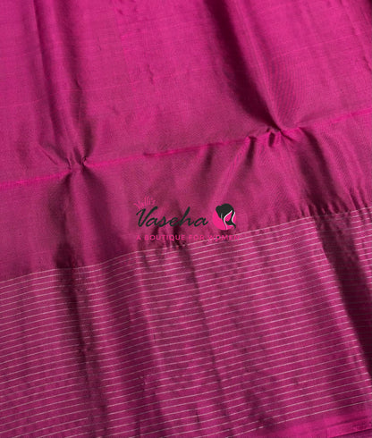Pure Soft Silk Saree - Green & Purplish Pink Shade - VVPSS117