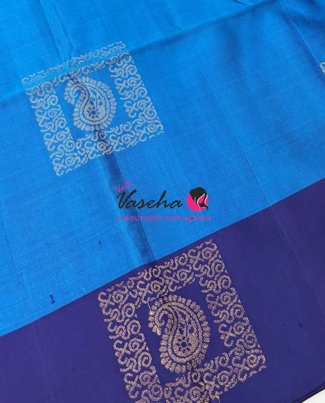 Pure Soft Silk Saree - Blue & Blue - VVPSS091