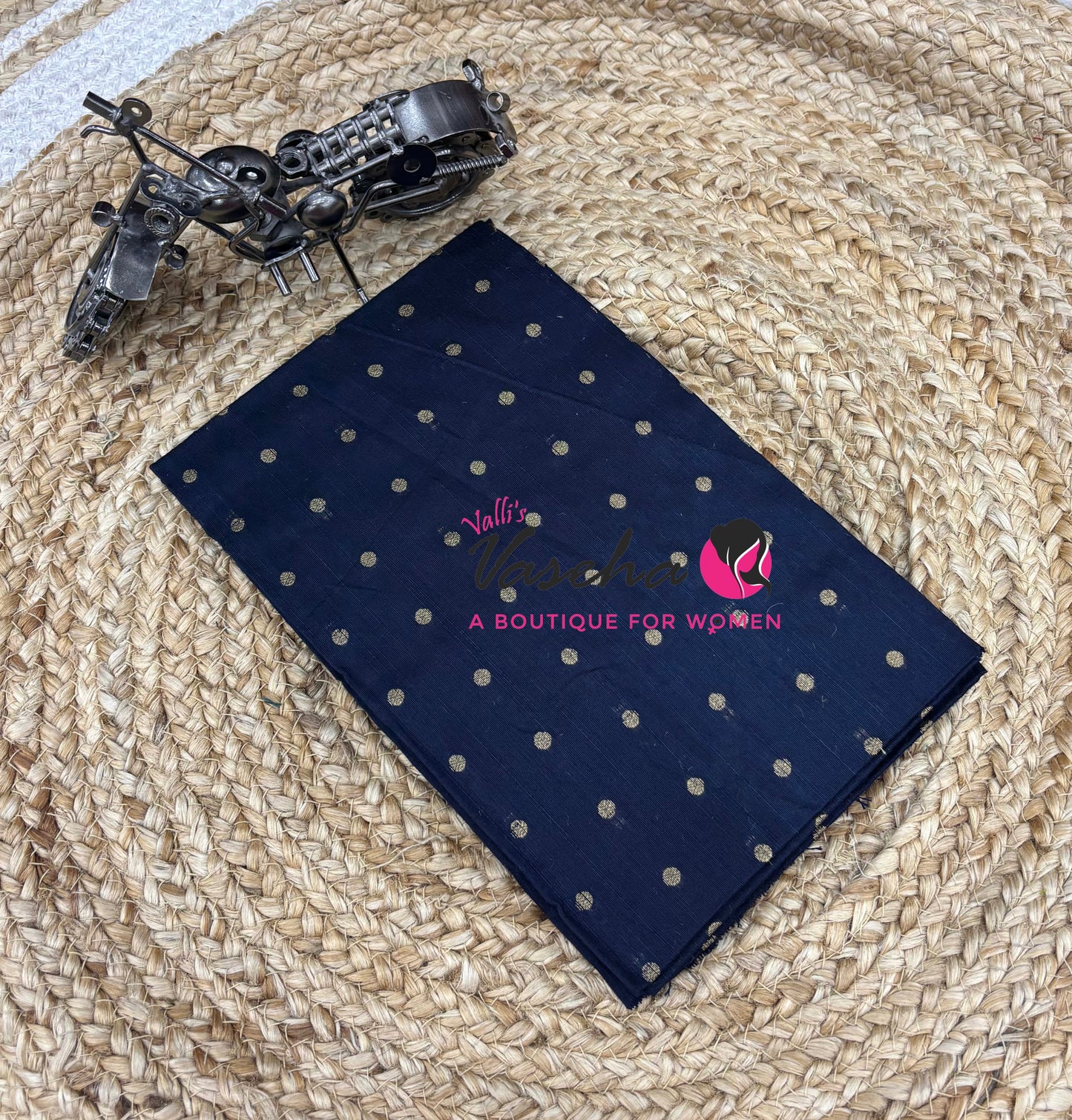 Blouse Bit - Pack Of 10pcs - Assorted-  Semi Raw Silk - Coin Gold Zari Butta - 1 mtr - VVBB002