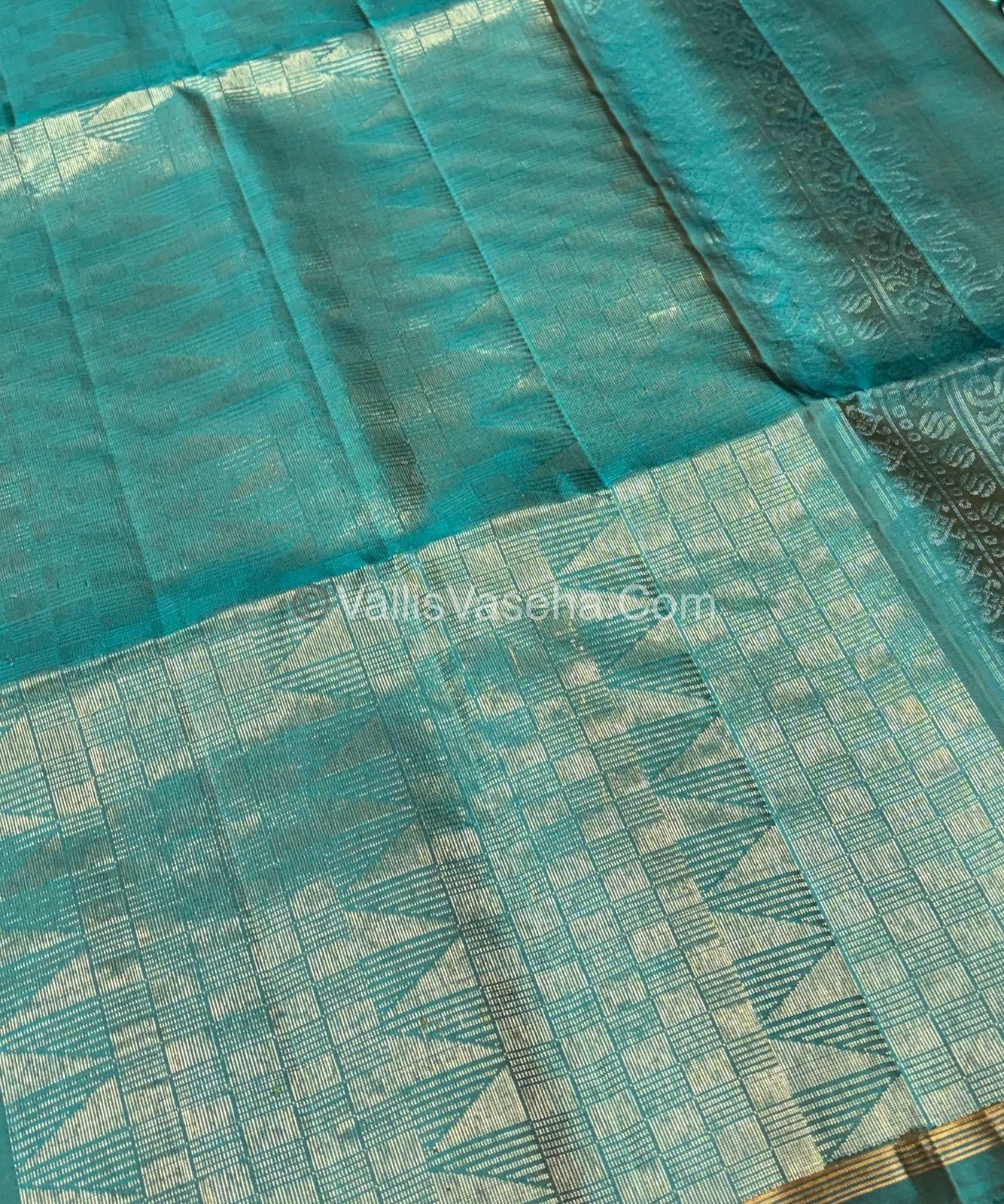 Pure Soft Silk Saree  - Yellow & Blue Combo  - VVPSS055