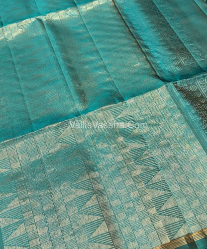 Pure Soft Silk Saree  - Yellow & Blue Combo  - VVPSS055