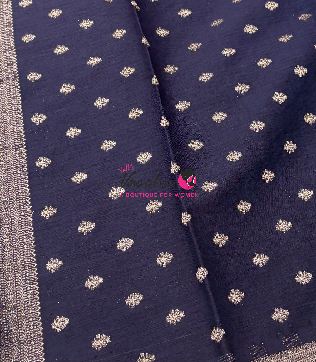 Banarasi - Heritage Silk - Blue With Navy Blue - VVBHS015