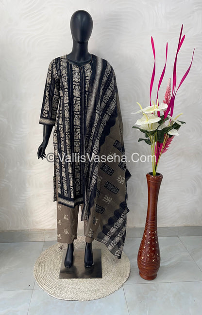 Ready Made - Salwar, Kameez & Duppatta(3pc) - Batik Printed - VVRBS001