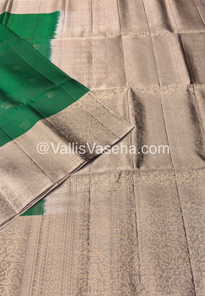 Pure Soft Silk Saree - Green & Grey Combo - VVPSS042