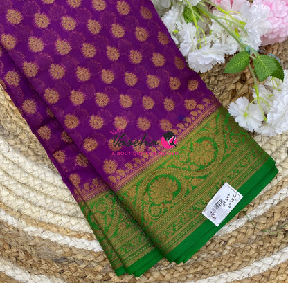 40% less - Offer Saree - Semi Banarsi Silk Saree - VVDS008