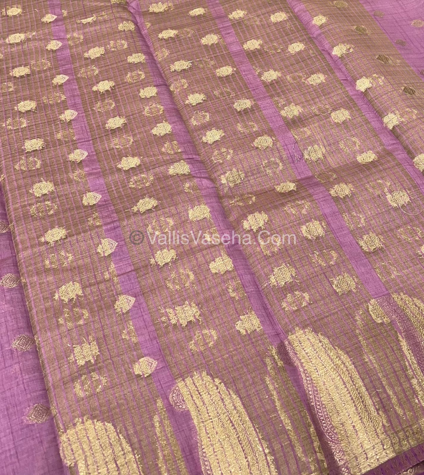 Semi Tussar Silk Saree - Onion Pink shade - VVSTS010