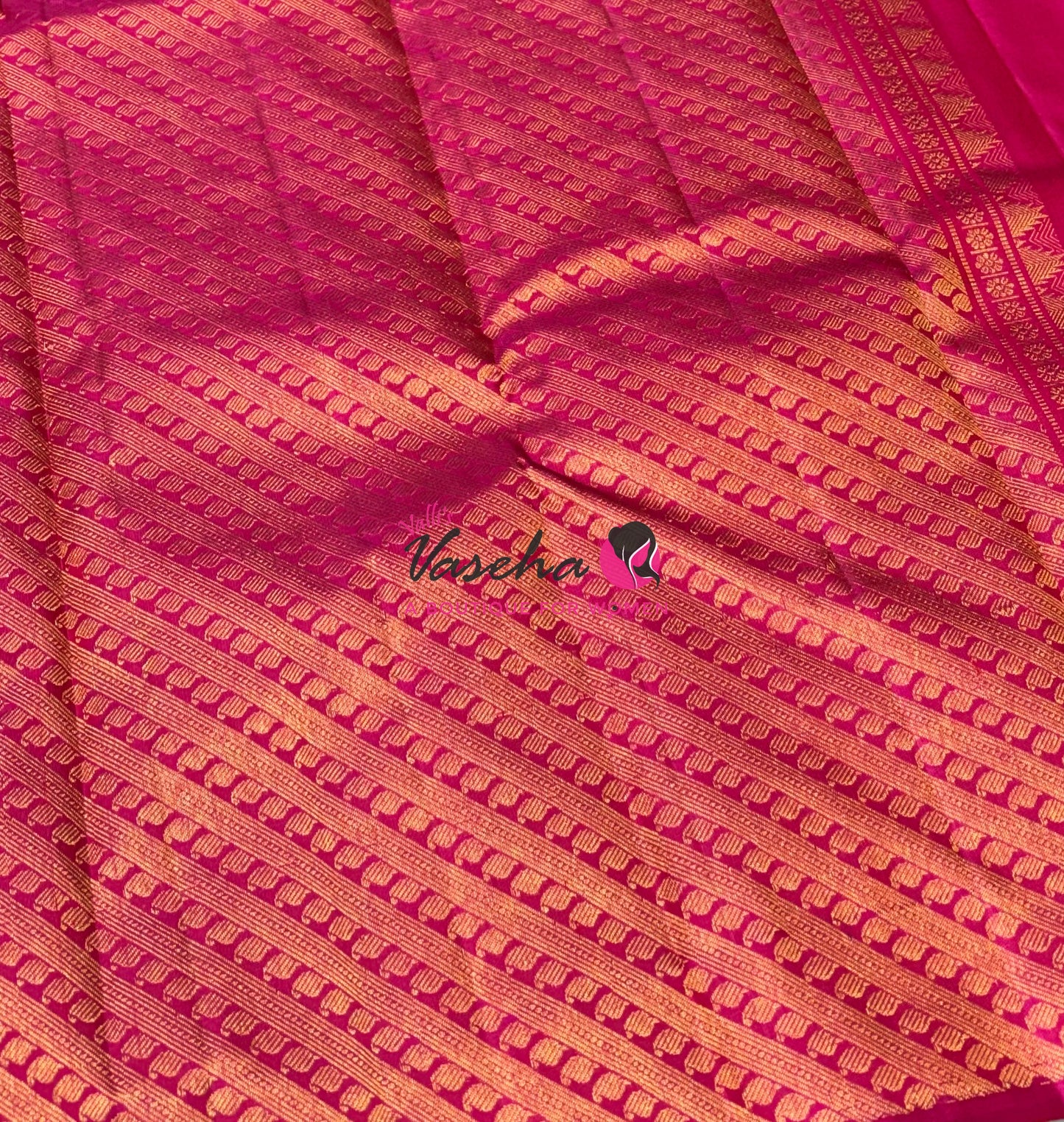 Pure Kanchipuram Silk Saree - Blue & Pink Combo - VVPS020