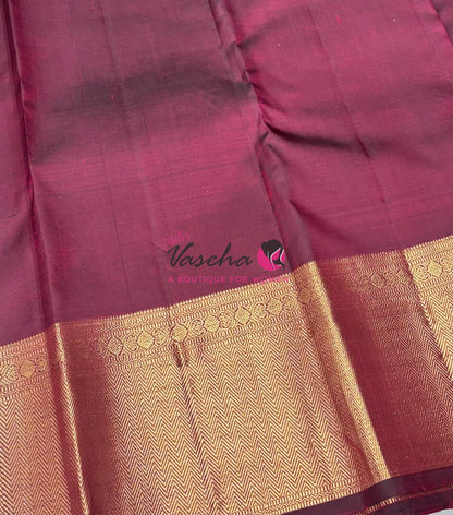 Pure Kanchipuram Silk Saree - Maroon Shade - VVPS045
