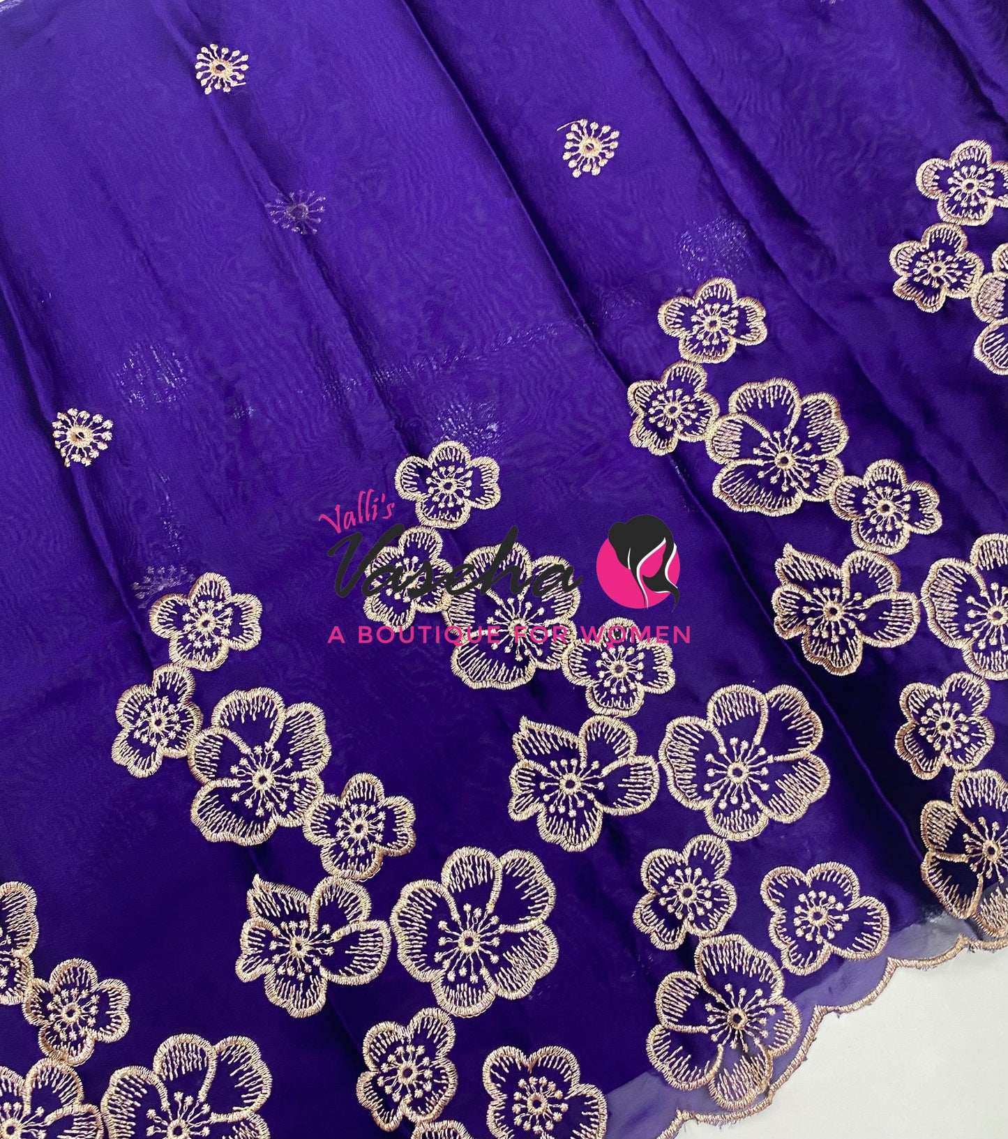 Blouse Bit - Semi Georgette -￼Violet Shade  - 1 mtr - VVBB002