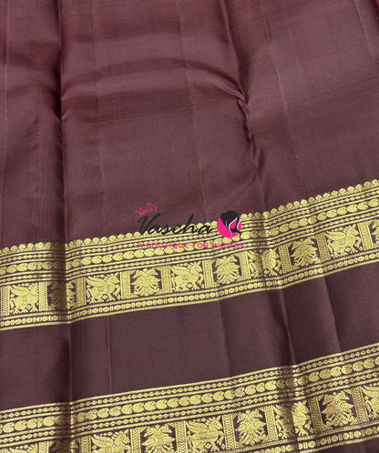 Pure Kanchipuram Silk Saree - Maroon & Wine Brown Combo - VVPS034