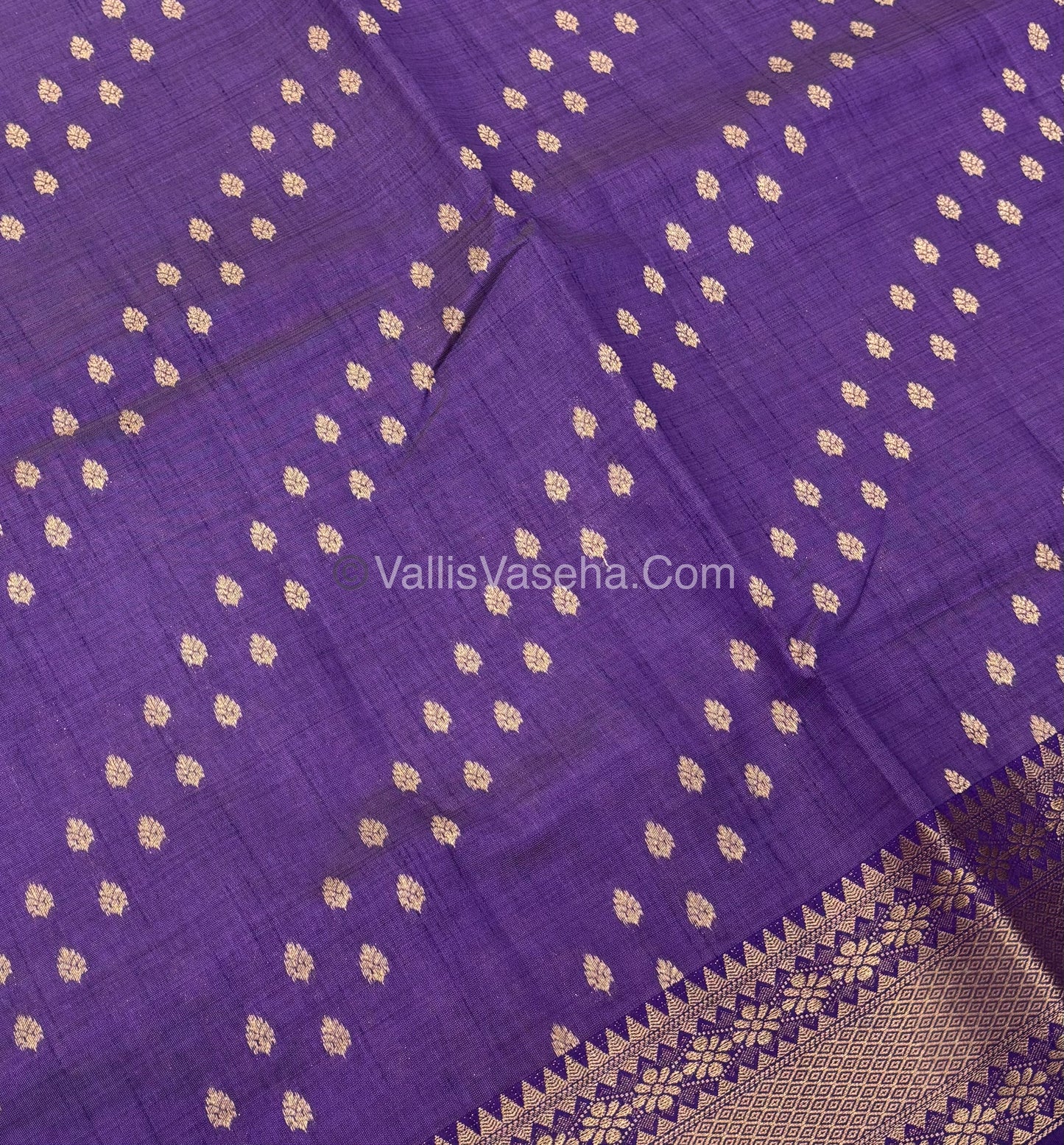 Semi Tussar Silk - Grand Pallu  - ￼Purple Shade - VVSTS017