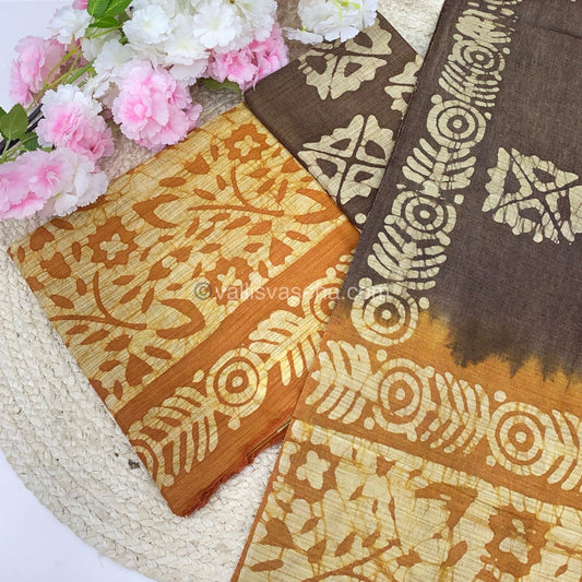 Unstitched Salwar Material- Baswada Batick Printed Silk - VVUSM005