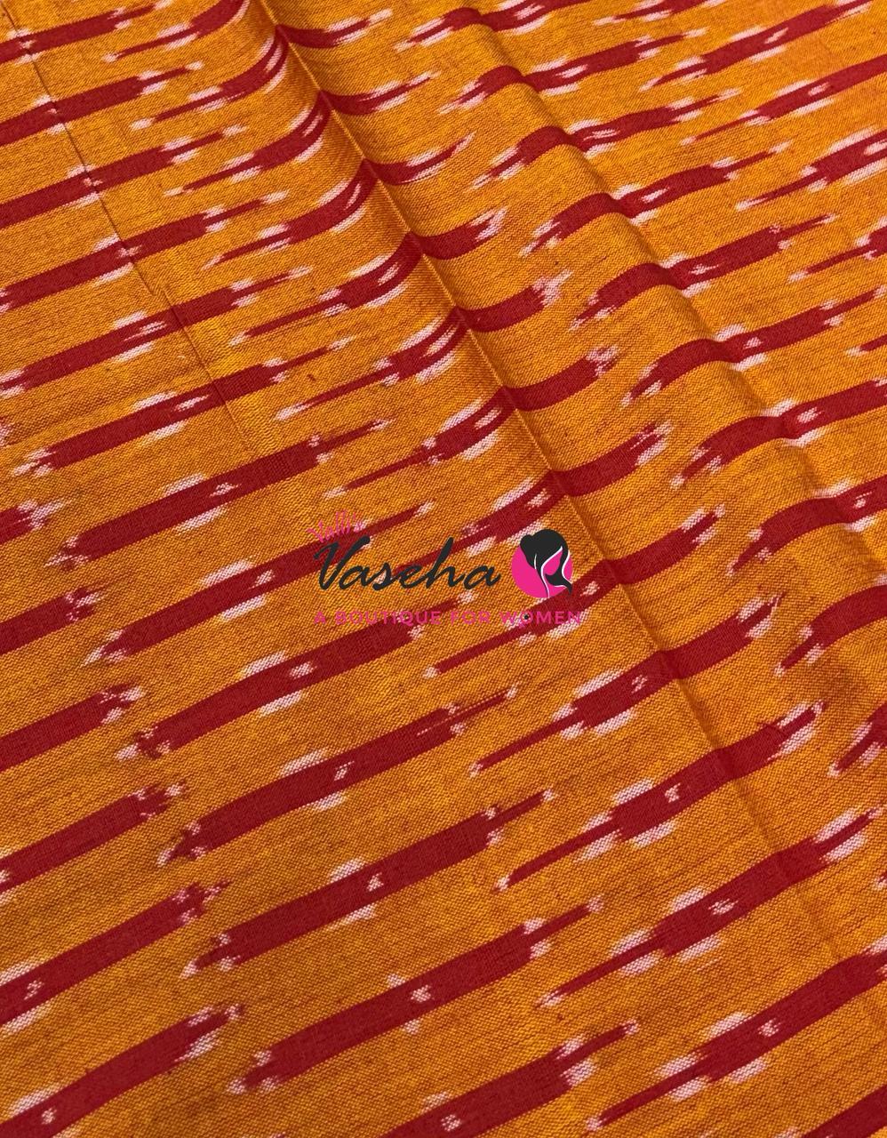 Ikkat Mercerised Cotton Saree - Single Ikkat - VVIKS001