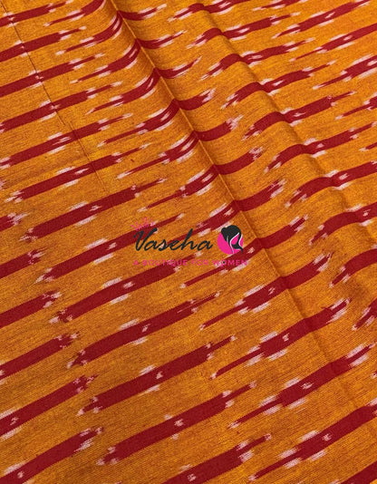 Ikkat Mercerised Cotton Saree - Single Ikkat - VVIKS001