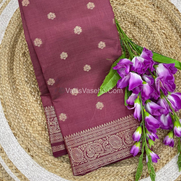 Semi Tussar Silk Saree |Maroonish Wine shade |VVSTS044