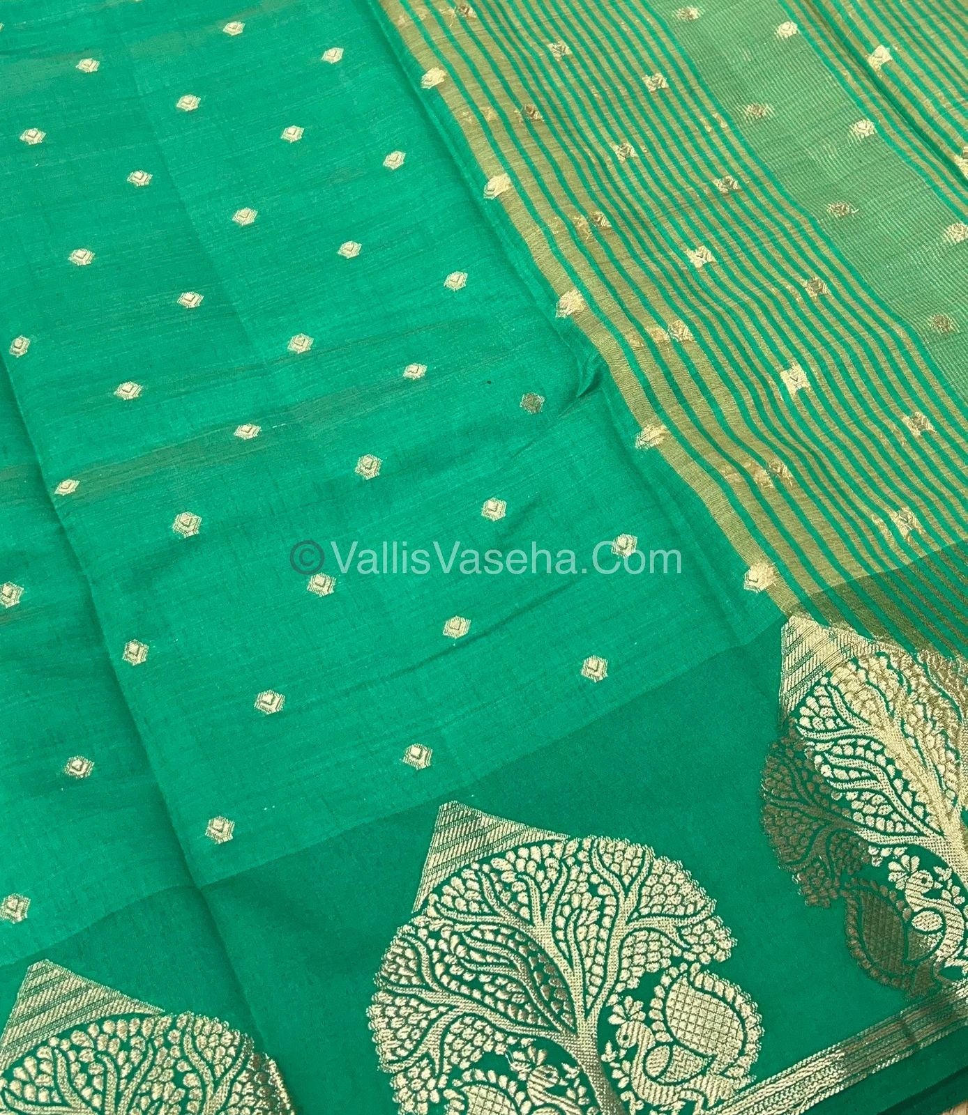 Semi Tussar Silk Saree - Light Green Shade - VVSTS036