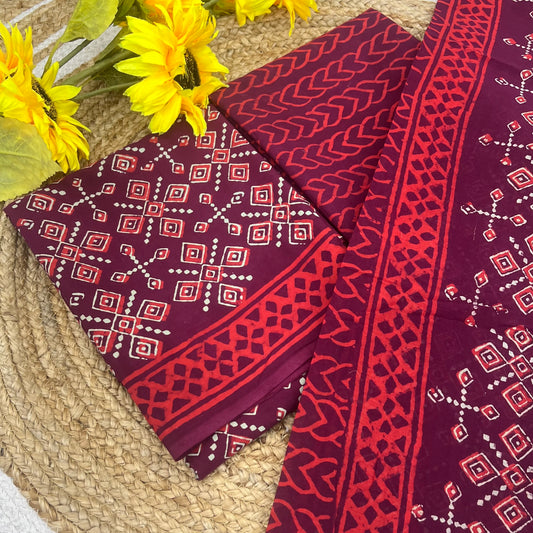 Pure Mul Mul Cotton - Bagru/ Dabu Print - VVUSM002