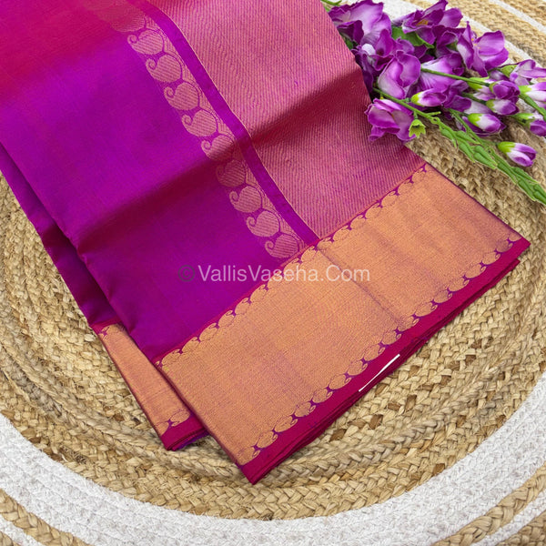 Pure Silk Cotton Saree | Purplish Pink  Shade |VVPSC011