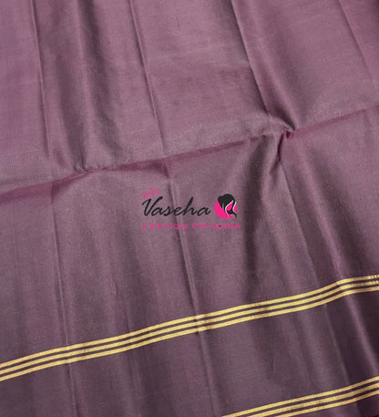 Pure Soft Silk Saree  - Onion Pink & Wine Brown Combo - VVPSS137